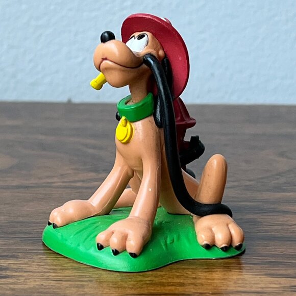 Disney Pluto Fireman Firefighter PVC Figure Cake Topper Hydrant Water Hose - Picture 2 of 14